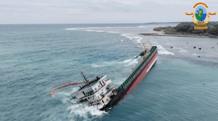 Cargo ship beaching triggers oil spill response along Badoc shoreline